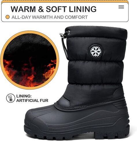 K KomForme Snow Boots for Boys & Girls Warm Waterproof Slip Resistant Winter Shoes (Toddler/Little Kid/Big Kid) in Saudi Arabia