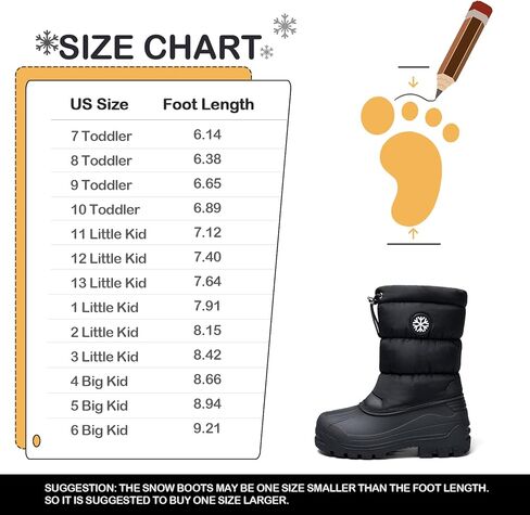 K KomForme Snow Boots for Boys & Girls Warm Waterproof Slip Resistant Winter Shoes (Toddler/Little Kid/Big Kid) in Saudi Arabia