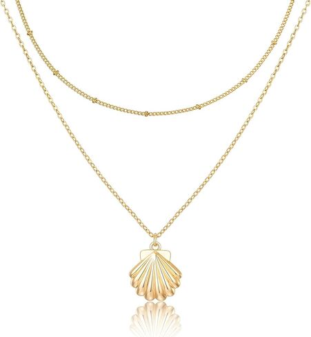قلادة Ava Riley ذات طبقات من قلادة Dainty Disc Chokers قلادة مطلية بالذهب الحقيقي عيار 14 قيراط مجوهرات للنساء... in Kuwait