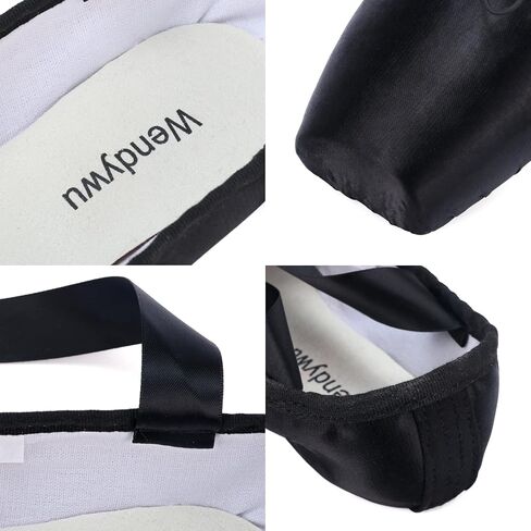 WENDYWU Professional Ballet Pointe Shoe for Kids Girl and Ladies Pink PU Soled Ballet Pointe Dance Shoes with Toe Pads in Kuwait