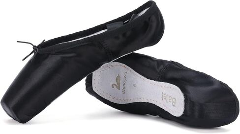 WENDYWU Professional Ballet Pointe Shoe for Kids Girl and Ladies Pink PU Soled Ballet Pointe Dance Shoes with Toe Pads in Kuwait