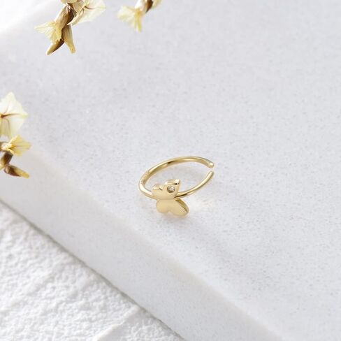 MRENITE الصلبة 14K الذهب الأنف مسمار حلقة الأنف هوب الغضروف القرط هوب 18G 20 مقياس مع تشيكوسلوفاكيا ثقب المجوهرات هدية للنساء الرجال فتاة in Kuwait