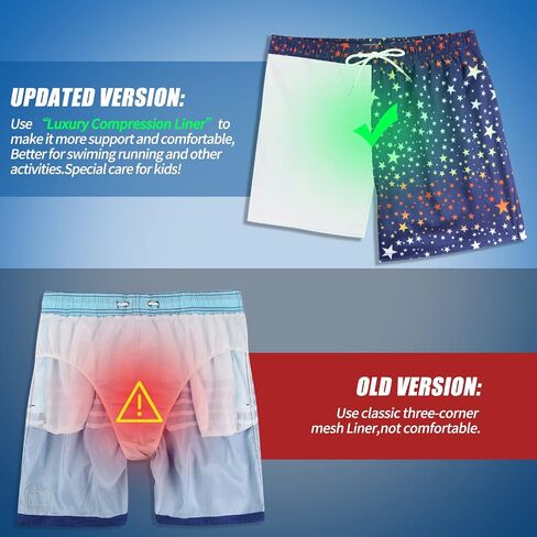 QRANSS Mens Swim Trunks Compression Liner Quick Dry 5.5'' Swimwear Swim Shorts with Boxer Brief Lined in Kuwait