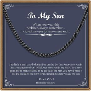 IEFLIFE Cuban Chain Gifts for Men, Black/Gold/Silver Chunky Cuban Link Chain Gifts for Men Him Fathers Day Birthday Christmas Gifts for Him Dad Son Grandpa Boyfriend Step Dad