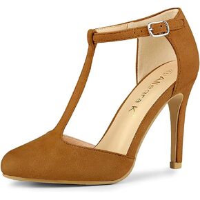 Allegra K Women's Regular Pumps,Stilettos,T-Strap