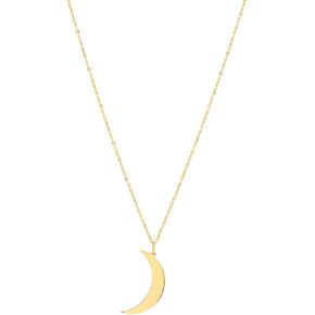 Glimmerst Crescent Moon Necklace, 18K Gold Plated Stainless Steel Crescent Moon Pendant Necklace Delicate Dainty Crescent Necklace for Women Girls
