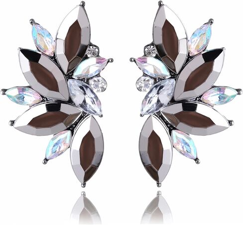 CSIYANJRY99 Glitter Rhinestone Statement Earrings for Women Fashion Bling Colorful Crystal Cluster Drop Dangle Earrings for Girls in Kuwait