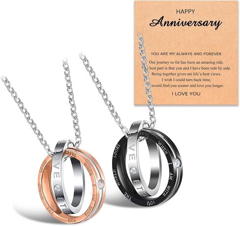 UPROMI Matching Necklace for Couples/Boyfriend/Girlfriend/Husband/Wife, Anniversary Wedding Gifts for Him Her in Kuwait