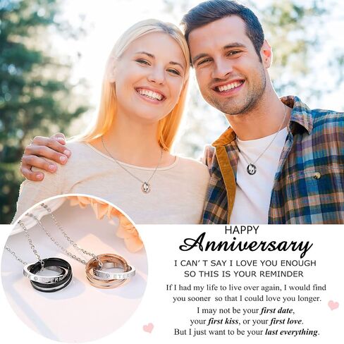 UPROMI Matching Necklace for Couples/Boyfriend/Girlfriend/Husband/Wife, Anniversary Wedding Gifts for Him Her in Kuwait