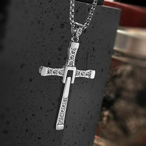 Bahamut Jesus INRI Crucifix Saint St. قلادة متقاطعة للرجال والأولاد من الفولاذ المقاوم للصدأ سلسلة رولو مجوهرات دينية in Kuwait