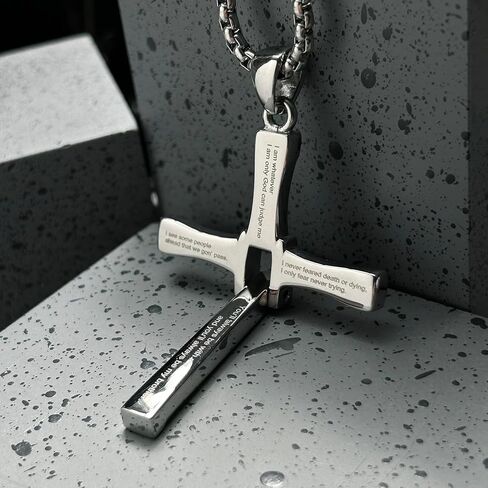 Bahamut Jesus INRI Crucifix Saint St. قلادة متقاطعة للرجال والأولاد من الفولاذ المقاوم للصدأ سلسلة رولو مجوهرات دينية in Kuwait