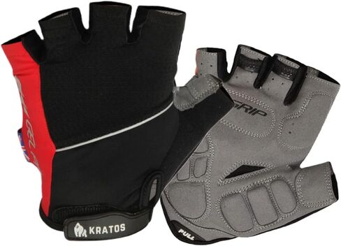 قفازات Kratos المضادة للانزلاق لركوب الدراجات للرجال والنساء، قفازات دراجة قابلة للتنفس تعمل باللمس | قفازات نصف إصبع للدراجات الجبلية لركوب الدراجات BMX ATV MTB، وسباق الطرق، والدراجات، وركوب القوارب. in Kuwait