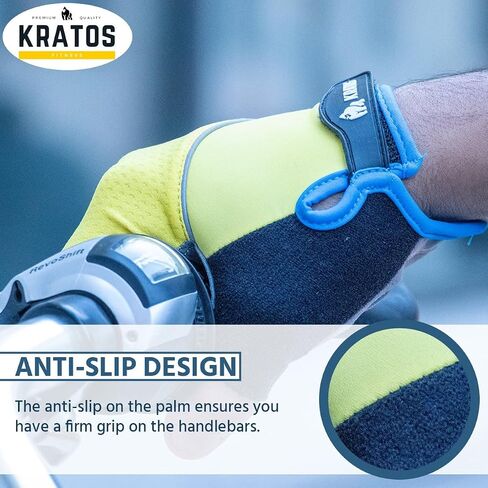 قفازات Kratos المضادة للانزلاق لركوب الدراجات للرجال والنساء، قفازات دراجة قابلة للتنفس تعمل باللمس | قفازات نصف إصبع للدراجات الجبلية لركوب الدراجات BMX ATV MTB، وسباق الطرق، والدراجات، وركوب القوارب. in Kuwait