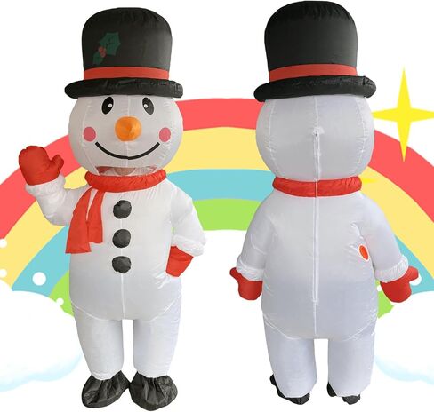 Tangcii Inflatable Christmas Costume Adult Funny Blow Up Halloween Inflatable Gingerbread Man Tree Costumes Snowman Suit in Saudi Arabia