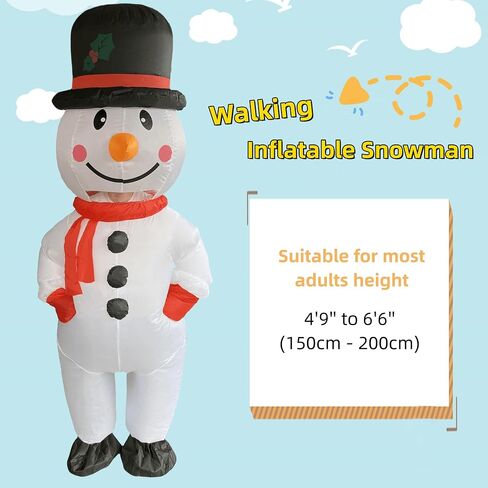Tangcii Inflatable Christmas Costume Adult Funny Blow Up Halloween Inflatable Gingerbread Man Tree Costumes Snowman Suit in Saudi Arabia