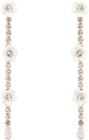 Sparkly Rhinestone CZ Lightweight Geometric Bar Statement Earrings - Multi Cubic Crystal, Acrylic Pearl Vertical Drop Dangles in Kuwait