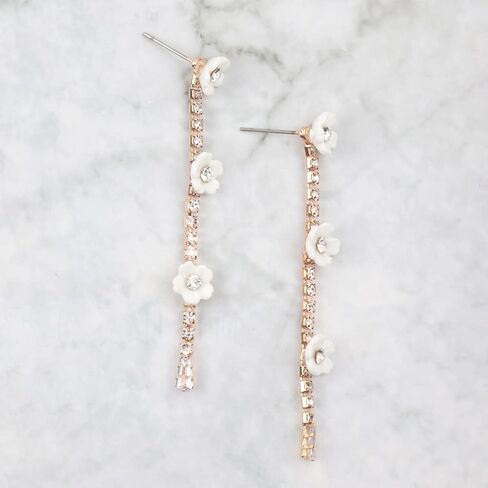 Sparkly Rhinestone CZ Lightweight Geometric Bar Statement Earrings - Multi Cubic Crystal, Acrylic Pearl Vertical Drop Dangles in Kuwait