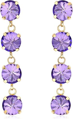 Sparkly Rhinestone CZ Lightweight Geometric Bar Statement Earrings - Multi Cubic Crystal, Acrylic Pearl Vertical Drop Dangles in Kuwait