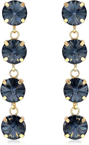 Sparkly Rhinestone CZ Lightweight Geometric Bar Statement Earrings - Multi Cubic Crystal, Acrylic Pearl Vertical Drop Dangles in Kuwait