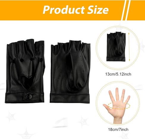 KINBOM Halloween Fingerless Faux Leather Gloves, Breathable Fingerless Gloves Cosplay Woman Accessories Short Leather Gloves for halloween Evening Party Dance (Black) in Saudi Arabia