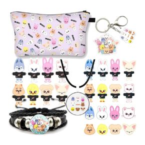 سبورتس ليكينج مجموعة هدايا ستراي كيدز ميرش تتضمن حقيبة مكياج وسلسلة مفاتيح وسوار وعقد ودبوس زر وملصقات تاتو متعددة الالوان، مقاس M in Kuwait