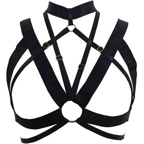Body Harness Bra cage Plus Size Women's Adjustable Punk Gothic Festival Rave Photography Dance Accessories Clothing (Black-O0258) in Kuwait