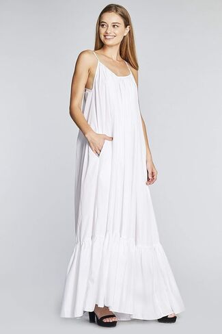 Elegance A-Line Spaghetti Strap Flowy Maxi Rideau Dress in Kuwait