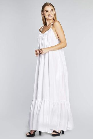 Elegance A-Line Spaghetti Strap Flowy Maxi Rideau Dress in Kuwait