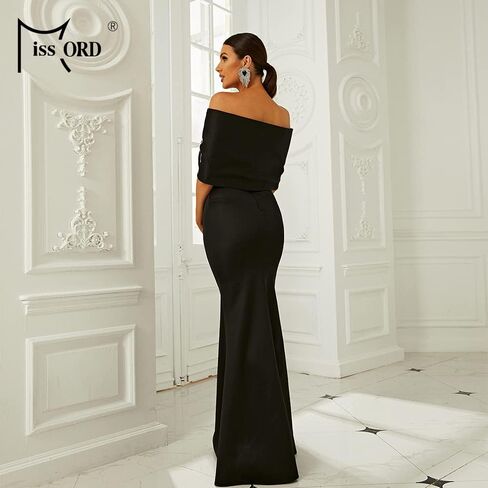 فستان Miss ord نسائي طويل رسمي بدون أكتاف، فساتين حفلات مسائية بحورية البحر نصف كم in Kuwait