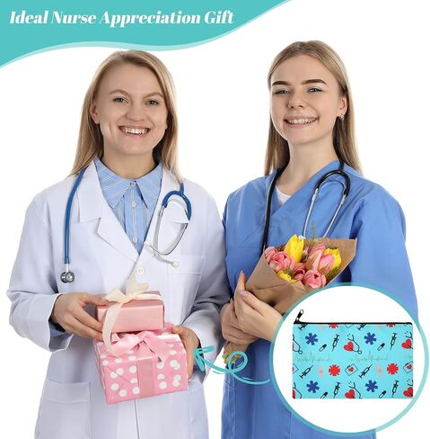 10 قطع من حقائب مكياج الممرضات هدية للممرضات، حقيبة مستحضرات تجميل قماشية بنمط ممرضة، هدية عيد الميلاد للممرضات الممارسين وطلاب التمريض، حقيبة بسحاب متعددة الاغراض لمستلزمات الممرضات المدرسية in Saudi Arabia