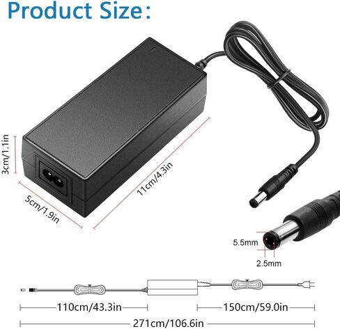 SHNITPWR 12V 5A 60W Power Supply Adapter AC DC Converter 100V~240V to 12 Volt 5 Amp Transformer 5.5x2.5mm Plug for 5050 3528 LED Strip Light 3D Printer LED Driver CCTV Security System LCD Monitor in Kuwait