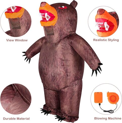 أزياء الهالوين القابلة للنفخ للبالغين من Brvoyep أزياء قابلة للنفخ على شكل حيوانات لحفلات الهالوين وعيد الميلاد التنكرية in Kuwait