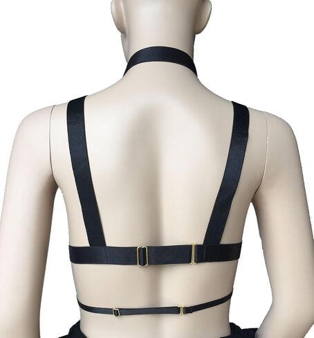 Body Harness Bra cage Plus Size Women's Adjustable Punk Gothic Festival Rave Photography Dance Accessories Clothing (Black-O0258) in Kuwait