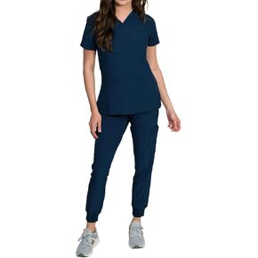 مجموعة Medgear Fleur النسائية القابلة للتمدد مع جيب علوي بسحاب وجيب على الصدر وأساور مضلعة متماسكة in Kuwait