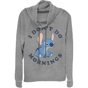Disney Lilo Stitch Mornings Women's Long Sleeve Cowl Neck Pullover