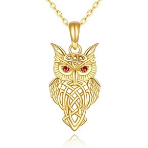 KECHO Owl Necklace Gifts 14k Yellow Gold Owl Pendant Necklace Irish Celtic Knot Jewelry Christmas Birthday Gifts for Women Girls in Saudi Arabia