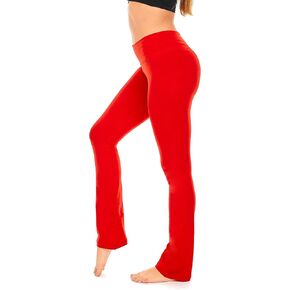 DEAR SPARKLE Bootcut Leggings for Women | Slim Look Bootleg Opaque Yoga Pants w Pocket + Plus Size (C5) in Saudi Arabia