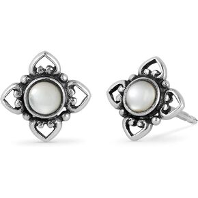 Boma Jewelry Sterling Silver Flower Stud Earrings