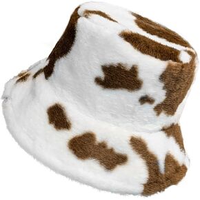 Yonchic Winter Soft Faux Fur Plush Bucket Hat, Lovely Fisherman Cap, Fashion Outdoor Thick Warm Sun Cap for Women in Saudi Arabia