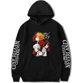 Vivimeng The Promised Neverland Season 2 Hoodie 2D Printing Loose Unisex Warm Polyester Hooded Sweatshirt in Kuwait