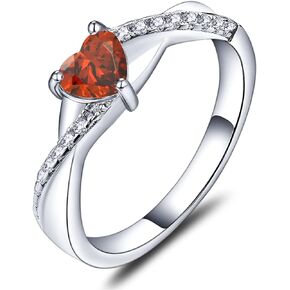 YL 925 Sterling Silver Engagement Rings Heart Cut 5MM 5A Birthstone Infinity Ring for Women