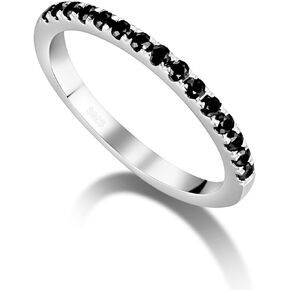 HELLOICE Moissanite Half Eternity Ring for Women Wedding Ring Diamond Promise Rings Sterling Silver Ring D Color VVS1 Clarity Lab Created Diamond Engagement Anniversary Band
