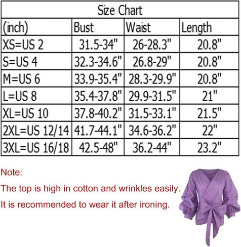 AOMEI Women Spring Summer Blouses with Puff Sleeve Sashes Shirts Tops in Kuwait