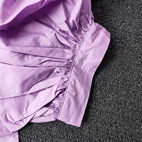 AOMEI Women Spring Summer Blouses with Puff Sleeve Sashes Shirts Tops in Kuwait