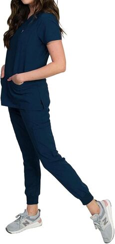 مجموعة Medgear Fleur النسائية القابلة للتمدد مع جيب علوي بسحاب وجيب على الصدر وأساور مضلعة متماسكة in Kuwait