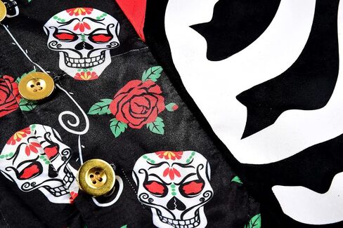 زي مارياتشي للأطفال من ReliBeauty Day of The Dead مع ياقة وقبعة وهمية، أسود in Kuwait