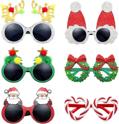 Matcheck عيد الميلاد حزب النظارات الشمسية عيد الميلاد بريق نظارات عطلة الاحتفال مضحك نظارات تفضل زي المورد زينة عيد الميلاد in Kuwait