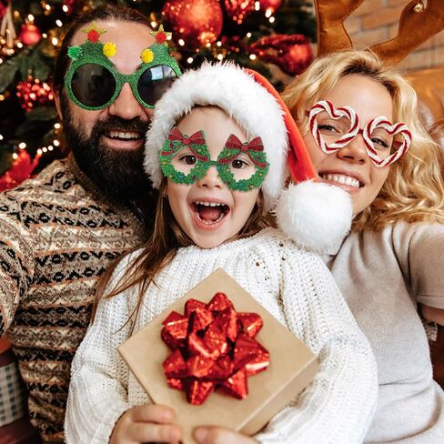 Matcheck عيد الميلاد حزب النظارات الشمسية عيد الميلاد بريق نظارات عطلة الاحتفال مضحك نظارات تفضل زي المورد زينة عيد الميلاد in Kuwait