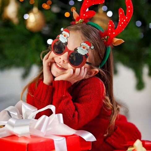 Matcheck عيد الميلاد حزب النظارات الشمسية عيد الميلاد بريق نظارات عطلة الاحتفال مضحك نظارات تفضل زي المورد زينة عيد الميلاد in Kuwait