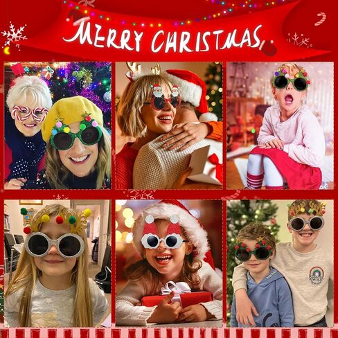 Matcheck عيد الميلاد حزب النظارات الشمسية عيد الميلاد بريق نظارات عطلة الاحتفال مضحك نظارات تفضل زي المورد زينة عيد الميلاد in Kuwait
